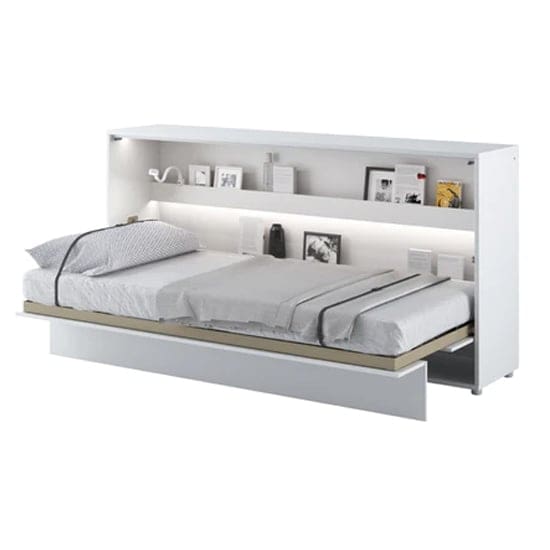 cortez wooden single bed wall horizontal matt white