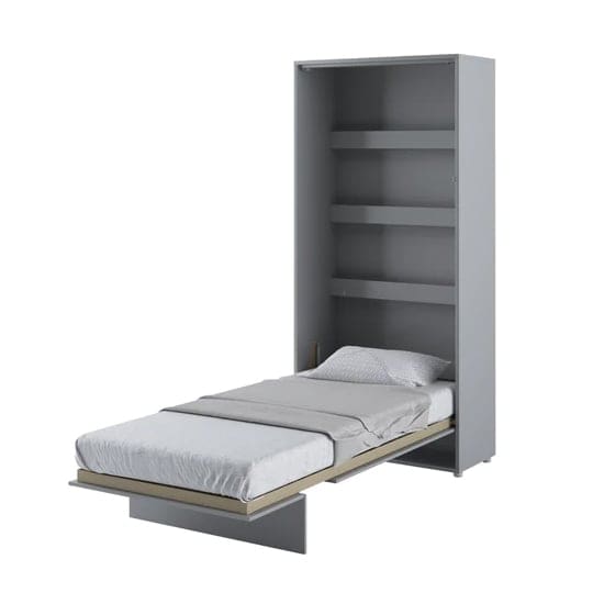 cortez wooden single bed wall vertical matt grey