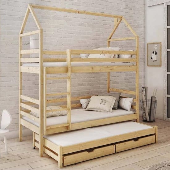 dally bunk bed trundle pine foam mattresses