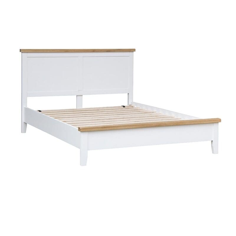 elkin wooden double bed white oak