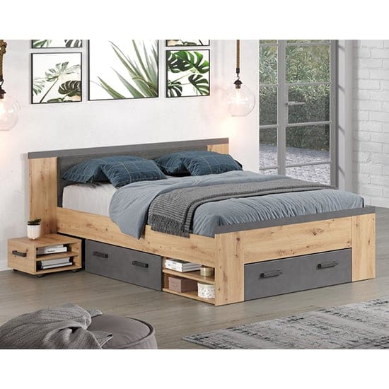 fero double bed storage artisan oak matera