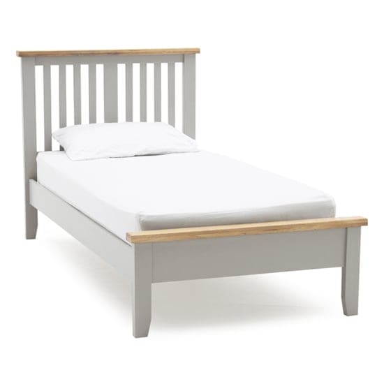 freda low footboard wooden single bed grey oak