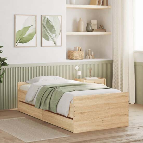 frisco single bed drawers sonoma oak