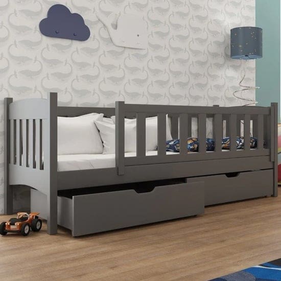 gallio wooden single bed graphite bonell mattresses