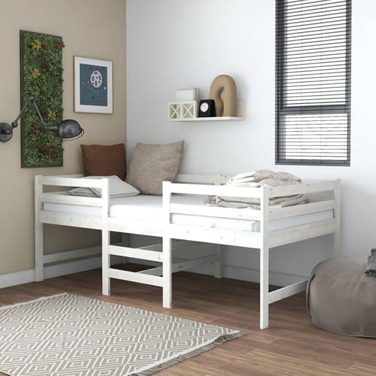 gemma solid pine wood single bunk bed white