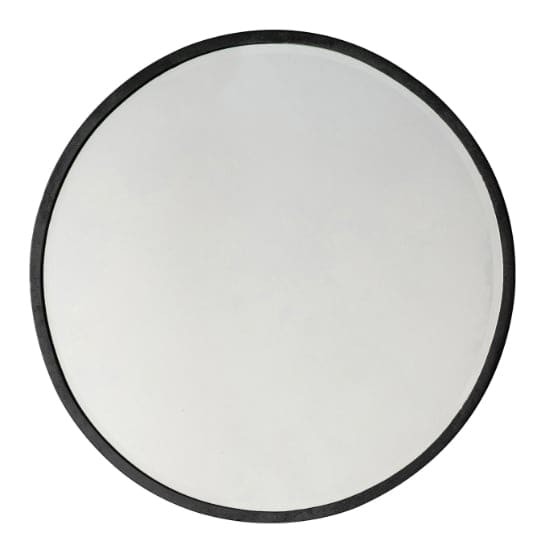 haggen large round bedroom mirror black frame