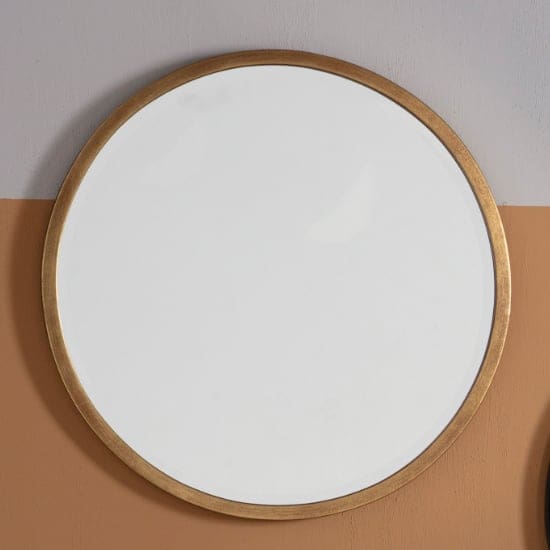 haggen small round bedroom mirror antique gold frame