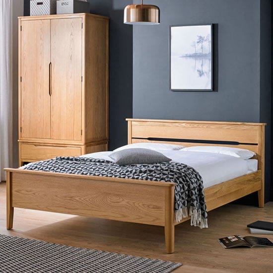 harriet wooden double bed robust solid oak