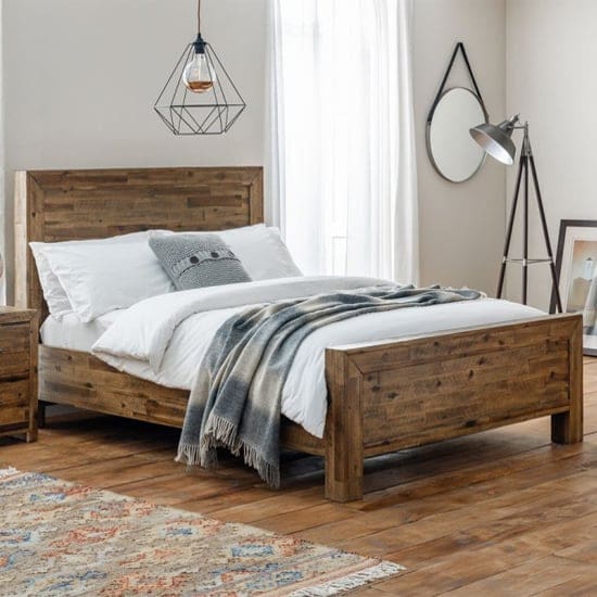 hoxton wooden double bed rustic oak