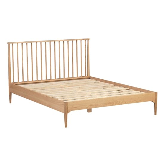 javion wooden double bed natural oak