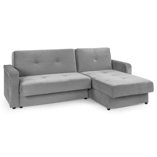 kassel universal plush velvet sofabed corner grey