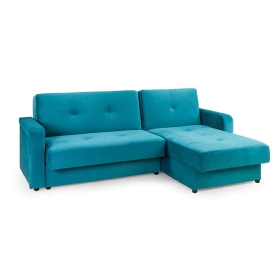 kassel universal plush velvet sofabed corner teal