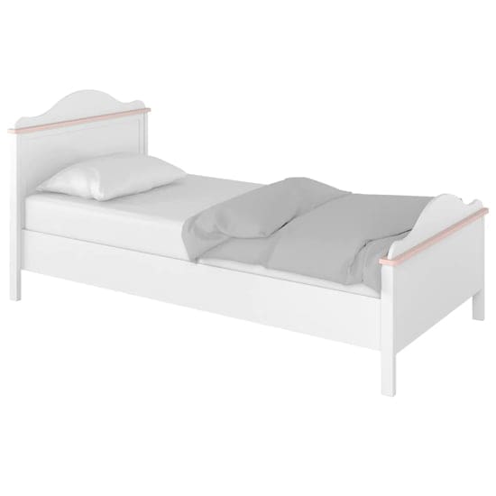 lenoir kids single bed drawers matt white