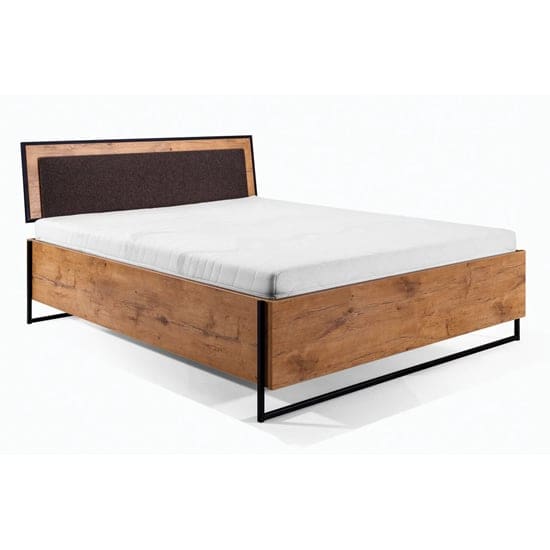 logan wooden double bed storage lancelot oak