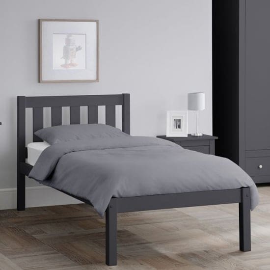 luna wooden single bed anthracite