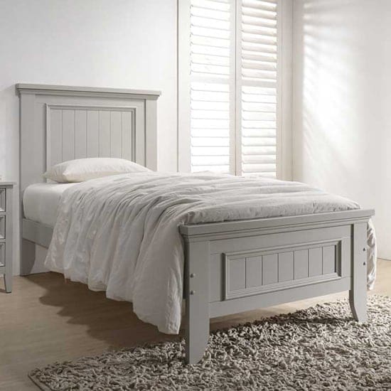 mala panelled wooden single bed clay