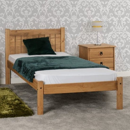 malia wooden single bed distressed waxed pine