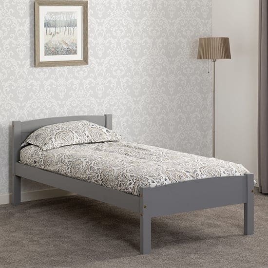 misosa wooden single bed grey slate