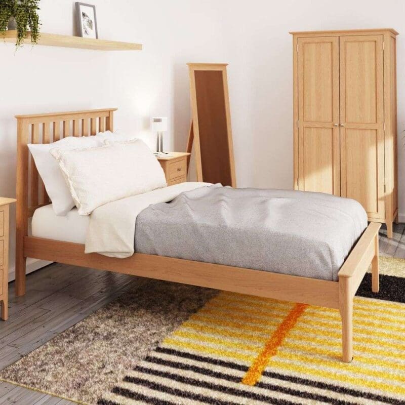 nassau wooden single bed natural oak