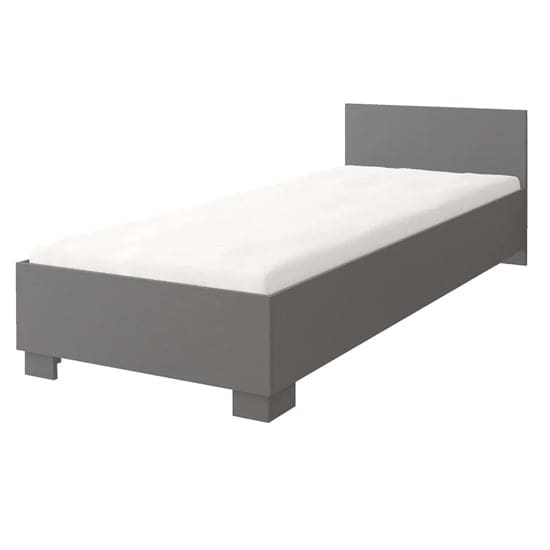 oxnard wooden single bed matt grey