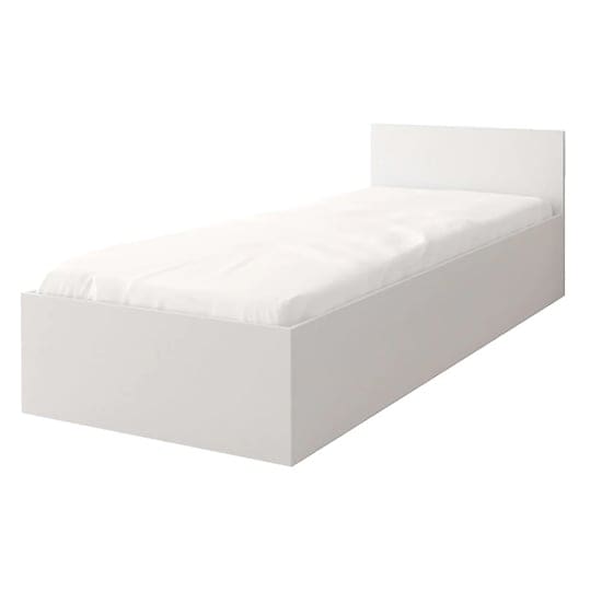 oxnard wooden single bed storage matt white