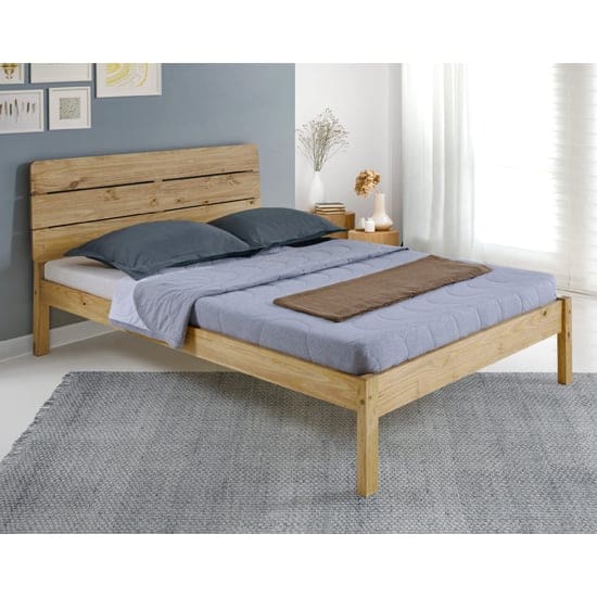 ravello wooden double bed waxed pine