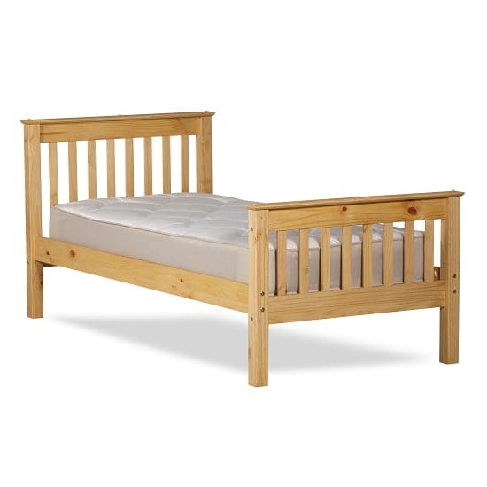 somalin wooden single bed waxed pine