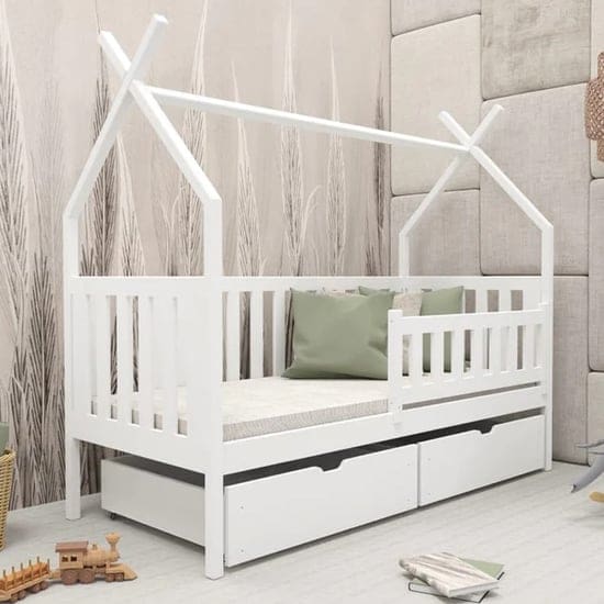 suva storage wooden single bed white