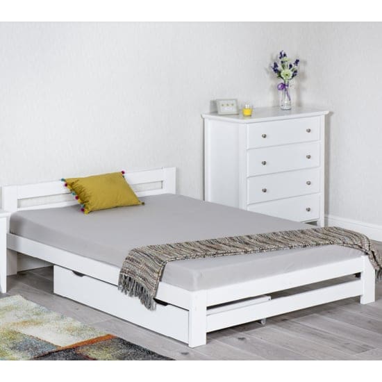 zenota wooden double bed white