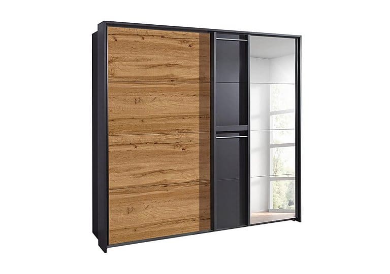 PRODZFRSP000000000036552 rauch indiana slider wardrobe ad193 metallic grey wotan oak 235 cm