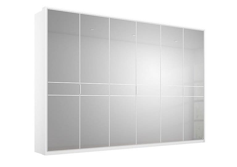 PRODZFRSP000000000036565 lando mirror hinged led wardrobe z011k white matt 300 cm