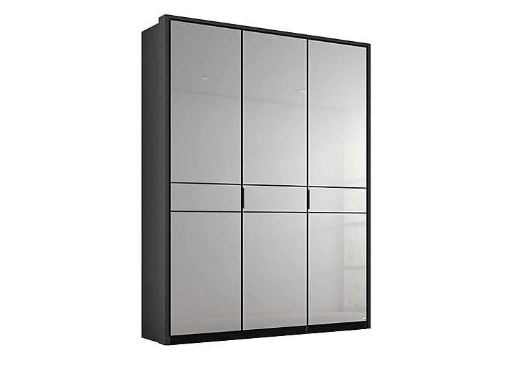 PRODZFRSP000000000036565 lando mirror hinged led wardrobe z031k black matt 150 cm