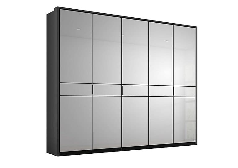 PRODZFRSP000000000036565 lando mirror hinged led wardrobe z031k black matt 250 cm