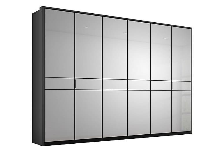 PRODZFRSP000000000036565 lando mirror hinged led wardrobe z031k black matt 300 cm