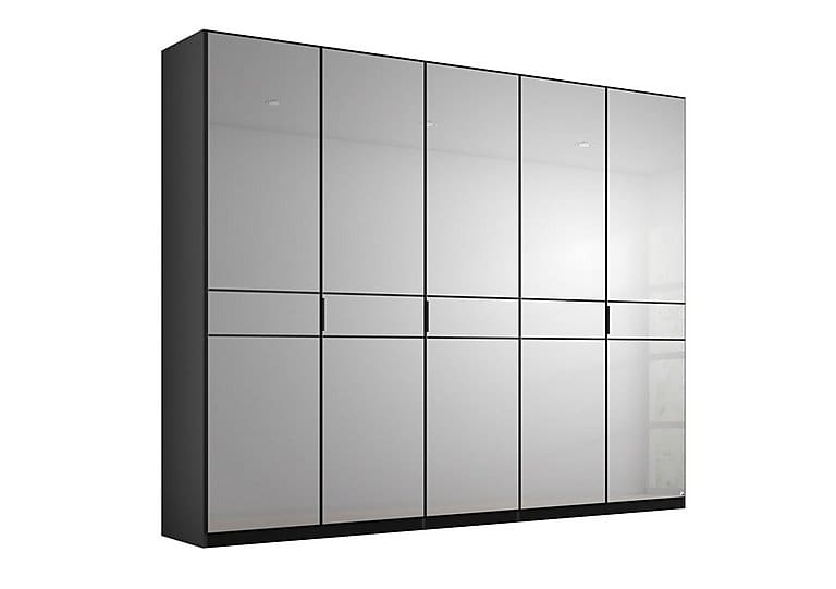 PRODZFRSP000000000036566 lando mirror hinged wardrobe z031k black matt 250 cm