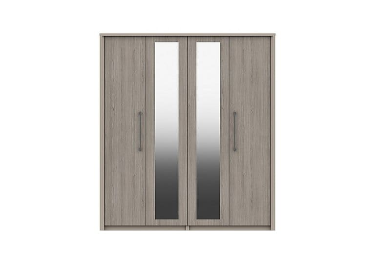 PRODZFRSP000000000044192 paddington 4 door wardrobe with mirror fired earthgrey oak