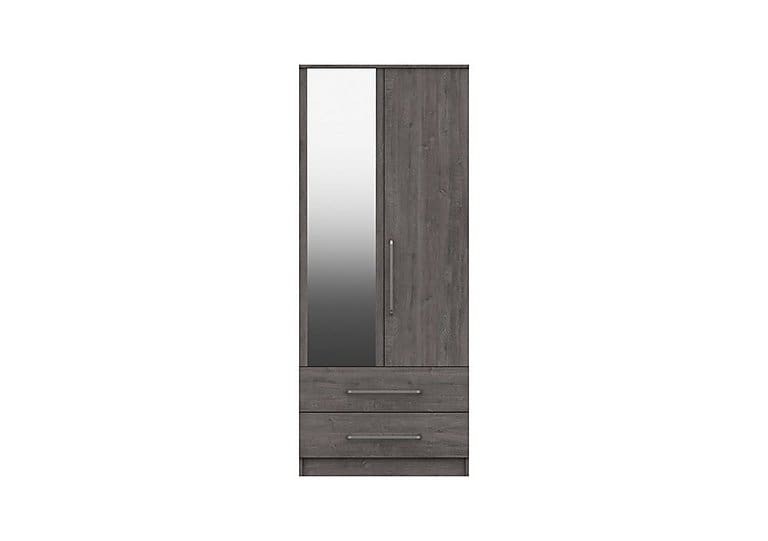 PRODZFRSP000000000048249 blackfriars 2 door 2 drawer wardrobe with mirror dark grey oak