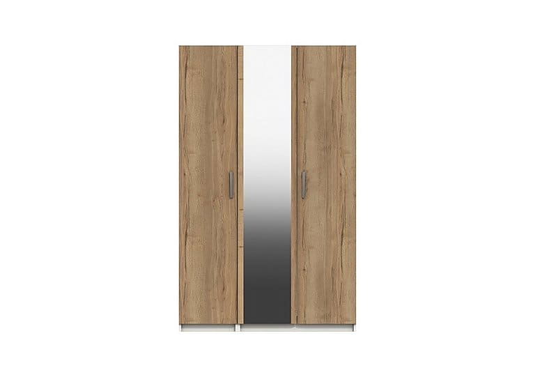 PRODZFRSP000000000048265 waterloo 3 door wardrobe with mirror white natural rustic oak