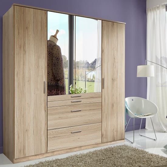 alberta mirror wardrobe large oak