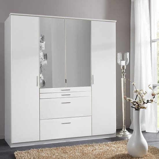 alberta mirror wardrobe large white