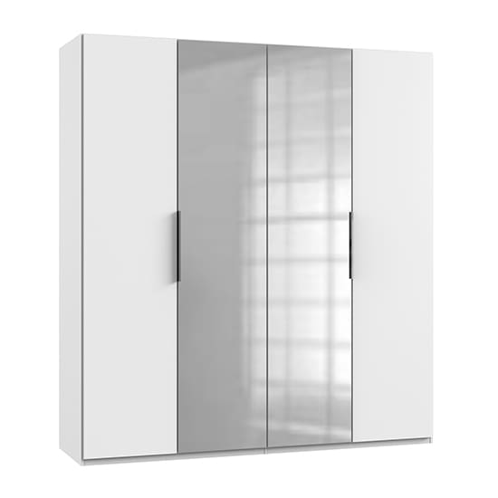 alkes mirrored wardrobe white 4 doors