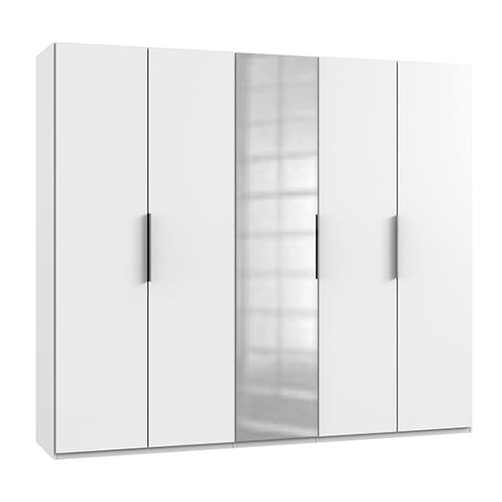 alkes mirrored wardrobe white 5 doors