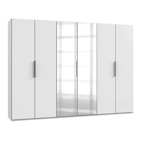 alkes mirrored wardrobe white 6 doors