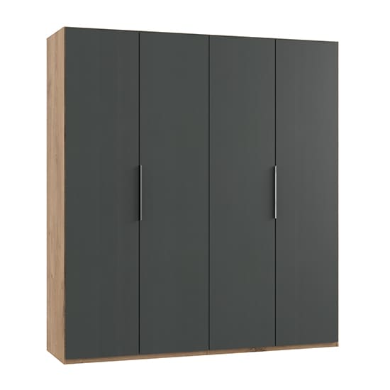 alkes wooden wardrobe graphite planked oak 4 doors