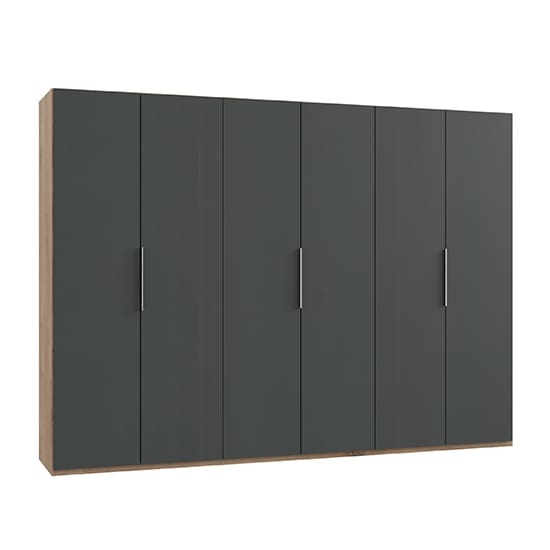 alkes wooden wardrobe graphite planked oak 6 doors