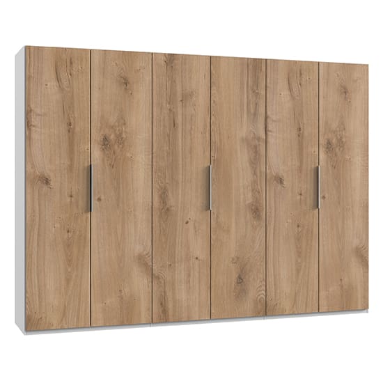 alkes wooden wardrobe planked oak white 6 doors