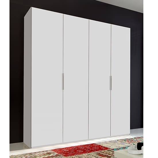 alkes wooden wardrobe white 4 doors