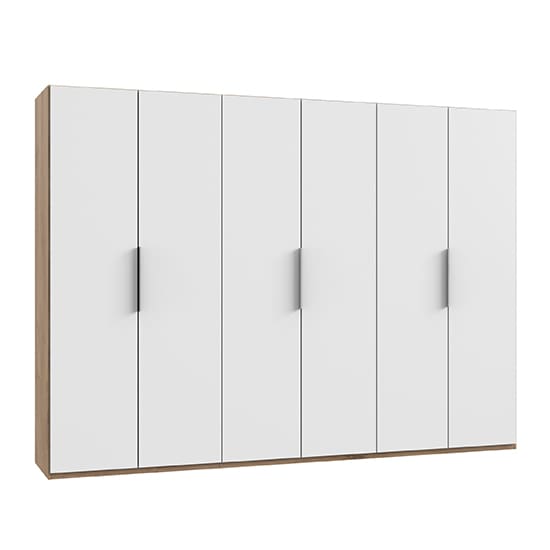 alkes wooden wardrobe white planked oak 6 doors