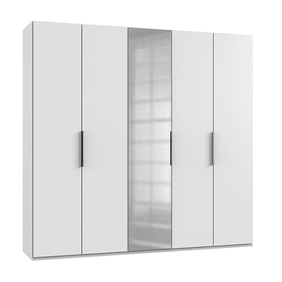 alkesia mirror wardrobe white 5 doors