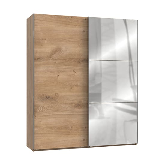 alkesia mirrored sliding door wardrobe planked oak